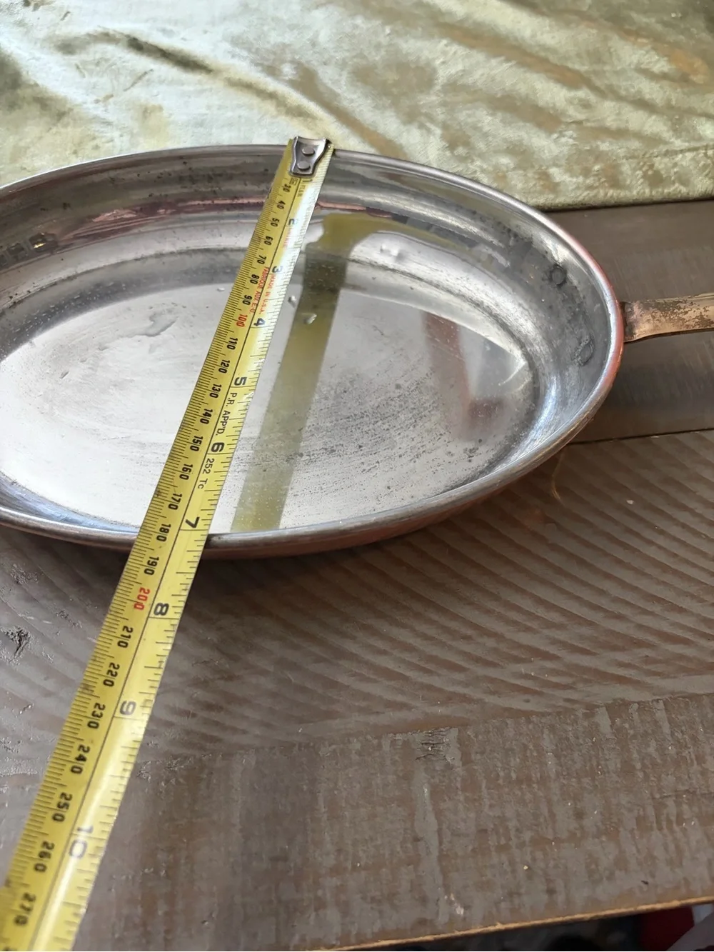 Copper-Tone Stainless Interior Fry Pan with Long Handle